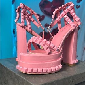 Stylish Pink Platform Heels